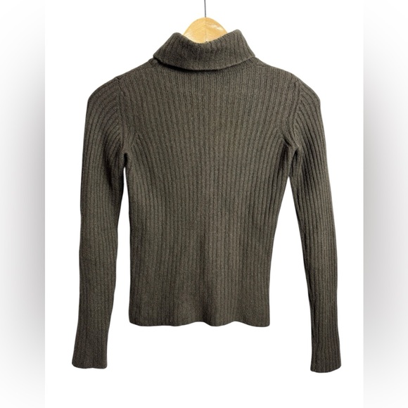 Prada Vintage Ribbed Turtleneck Sweater XS Dark Green - Picture 3 of 6